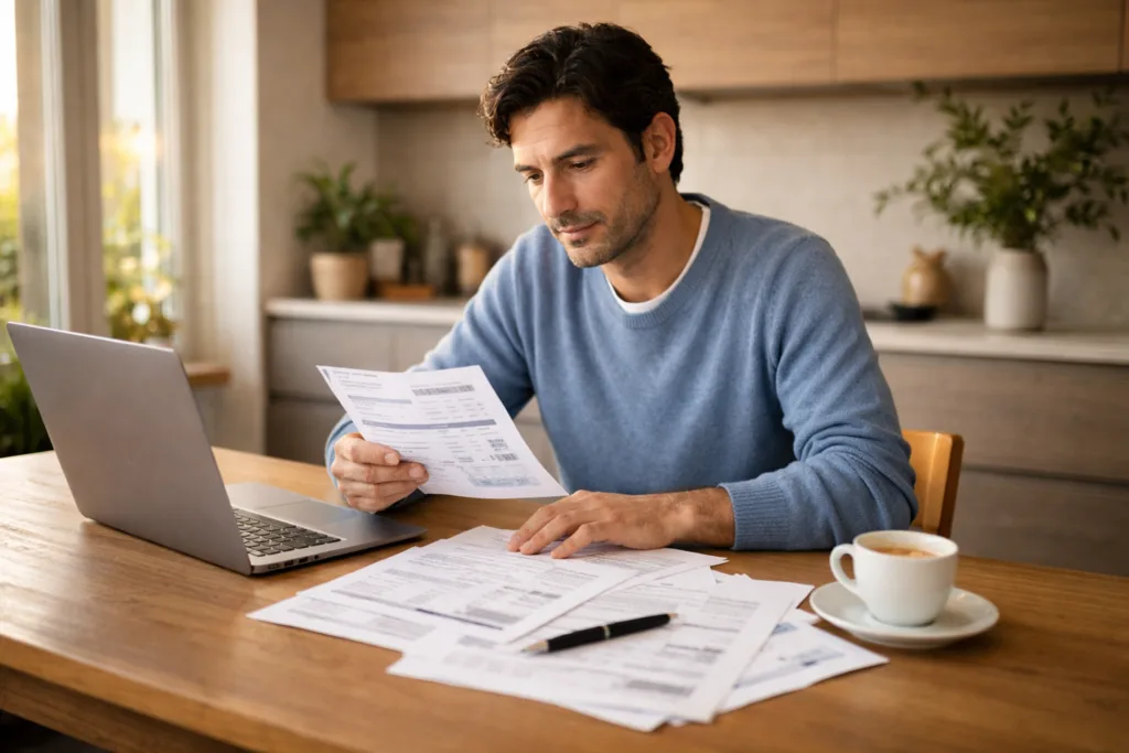 Persona confusa tra documenti voltura subentro bolletta luce gas