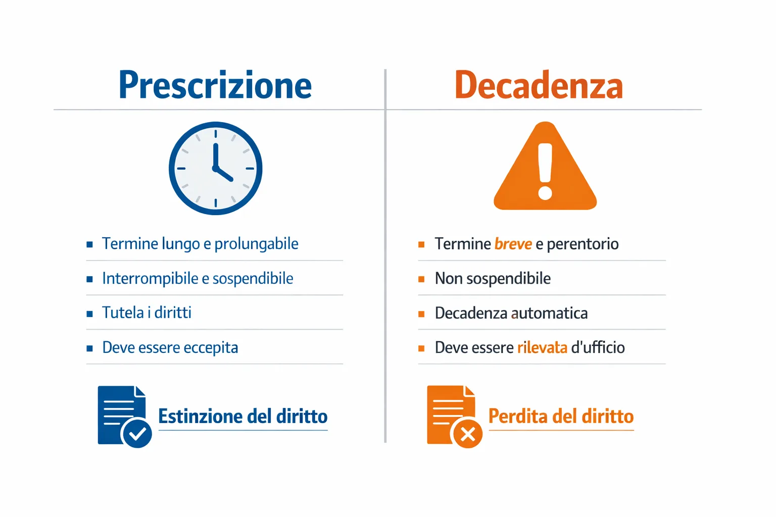 schema prescrizione vs decadenza