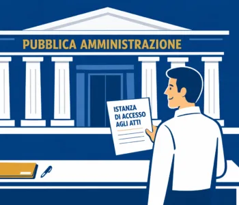 Cittadino che presenta una richiesta di accesso agli atti allo sportello di un ente pubblico