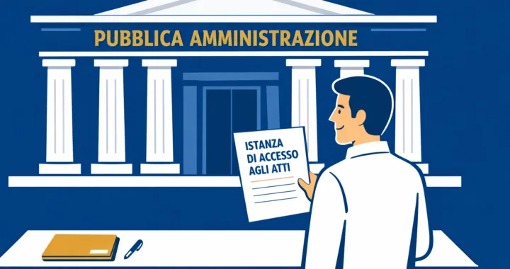 Cittadino che presenta una richiesta di accesso agli atti allo sportello di un ente pubblico