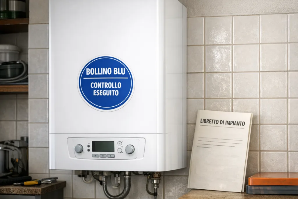 Caldaia murale a gas condensazione installata in appartamento