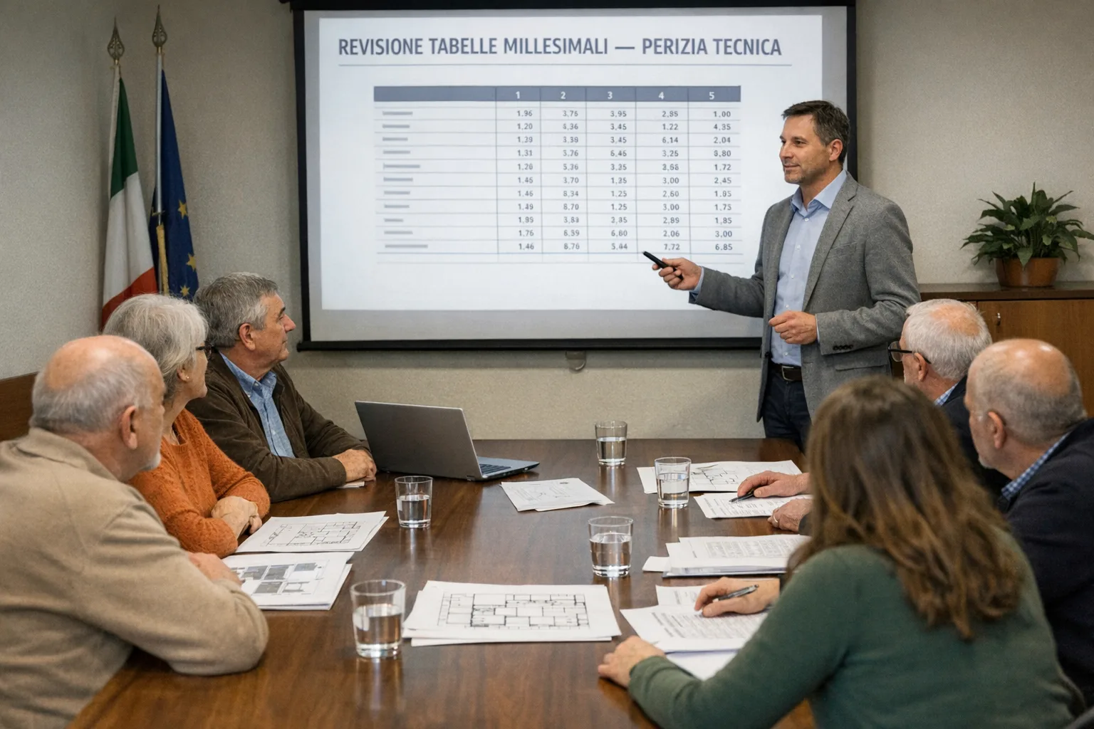 Assemblea condominiale per approvazione nuove tabelle millesimali con tecnico incaricato