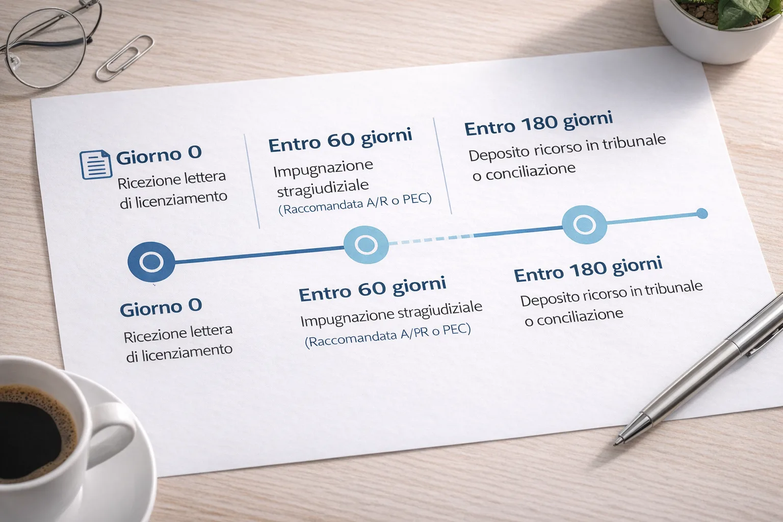 Timeline delle scadenze per impugnare un licenziamento in Italia