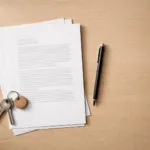 visura catastale e ipotecaria su scrivania con chiavi di casa