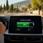 Indicatore di ricarica su cruscotto di auto elettrica, bollo auto agevolazioni 2026