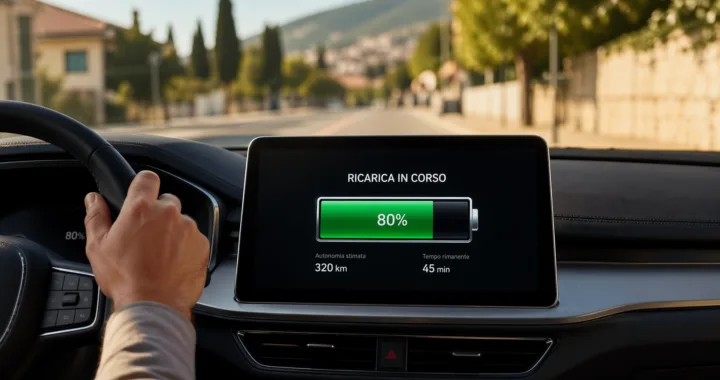 Indicatore di ricarica su cruscotto di auto elettrica, bollo auto agevolazioni 2026