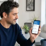 Cittadino che accede al fascicolo sanitario elettronico da smartphone