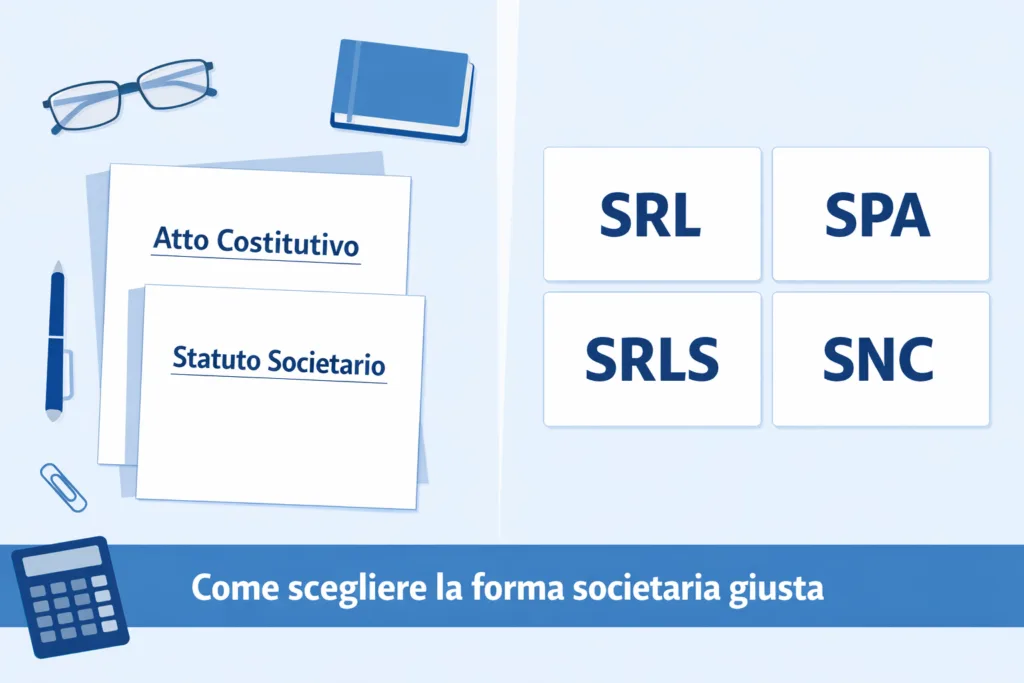 Guida alle forme societarie italiane: SRL, SPA, SRLS e SNC a confronto per scegliere la struttura giuridica giusta
