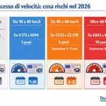 Infografica sanzioni eccesso di velocità Italia 2026