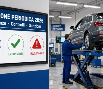 Tecnico esegue revisione periodica auto 2026 in officina autorizzata italiana