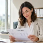 Lavoratore che esamina la propria busta paga con il calcolo del TFR